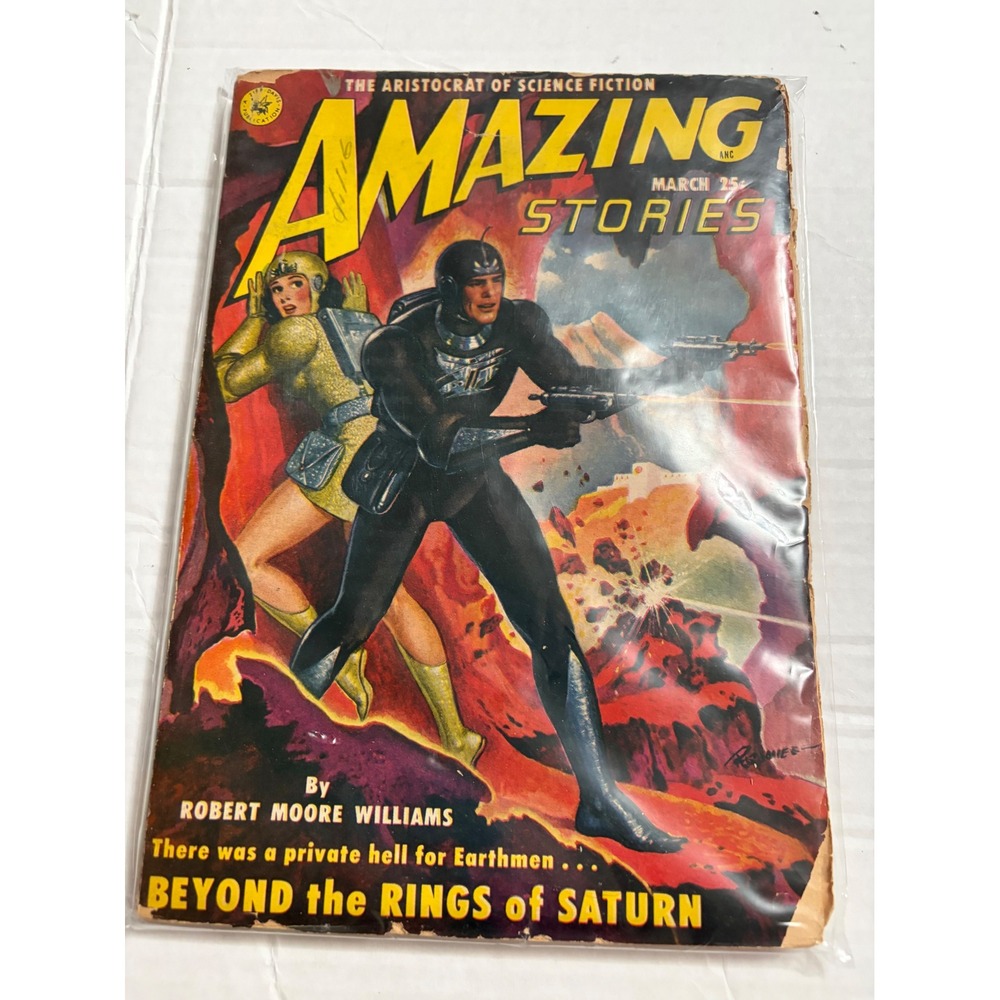 Vintage Amazing Stories Science Fiction Pulp Magazine March 1951 Ziff-Davis
